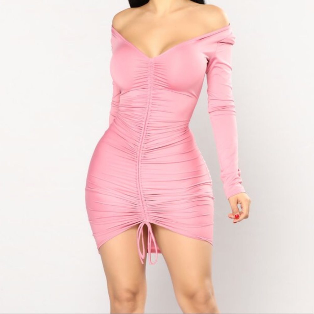Pink Off-Shoulder Dress